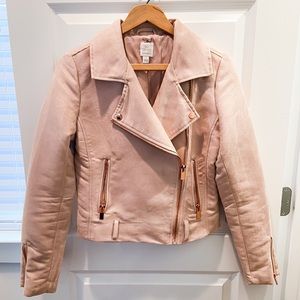 Lauren Conrad Blush Faux Suede Moto Jacket